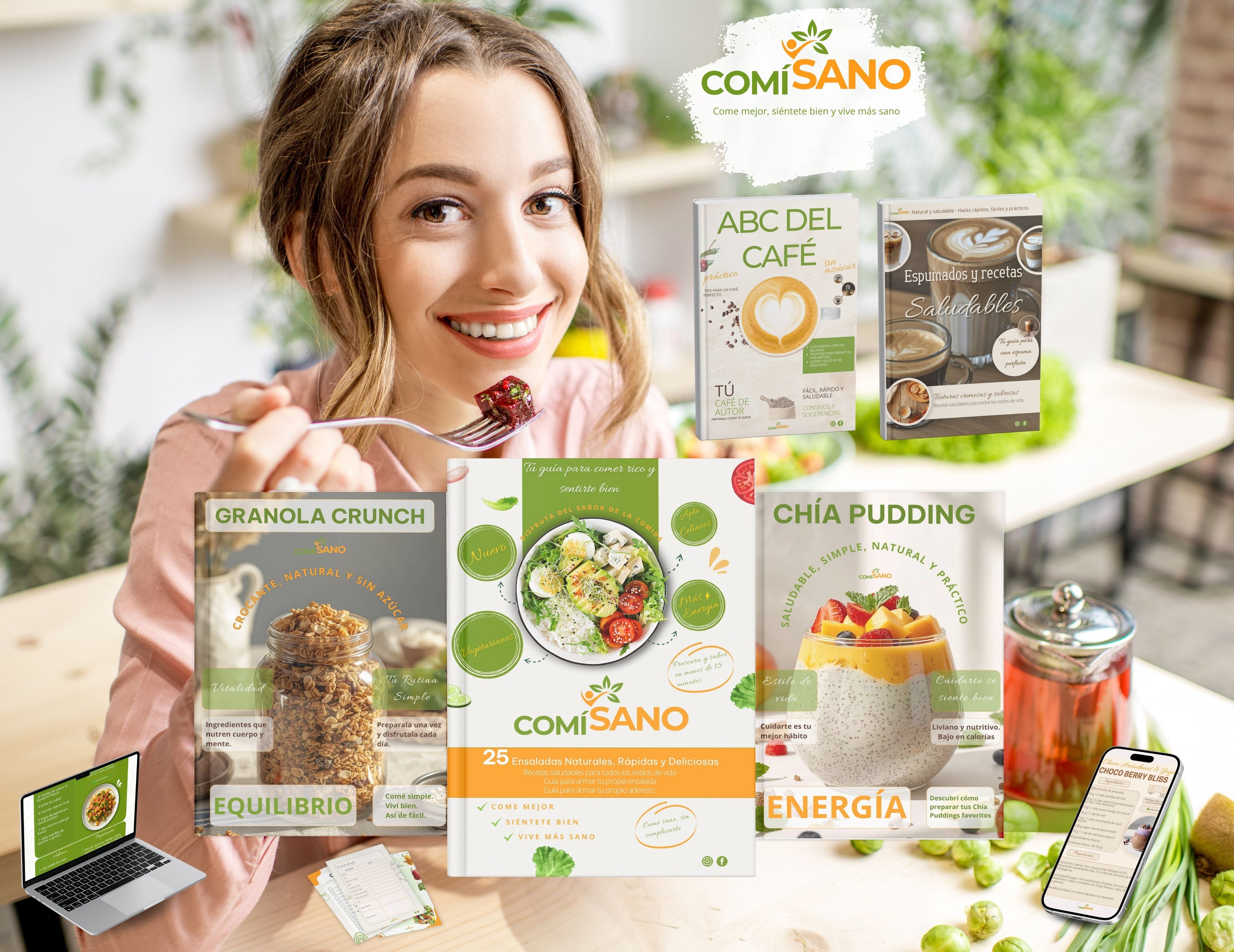 ComíSano: 25 Recetas de Ensaladas Saludables, Simples y Deliciosas + colección